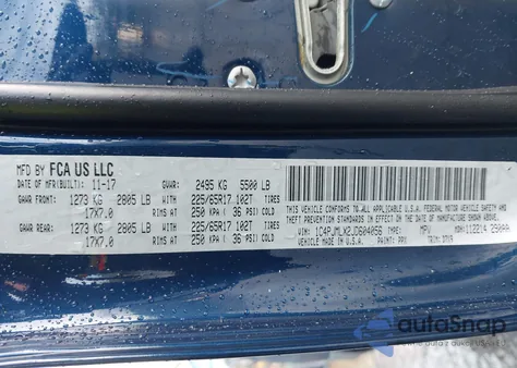 2018 Jeep Cherokee Latitude Plus 4X4 z USA, uszkodzony, nr VIN 1C4PJMLX2JD604056